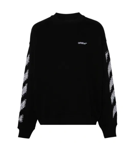 Off-white Crewneck Long-sleeved Sweatshirt In Black