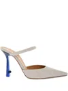 Off-white Pointed Linen Blend Lollipop Mules Heel 11 Cm