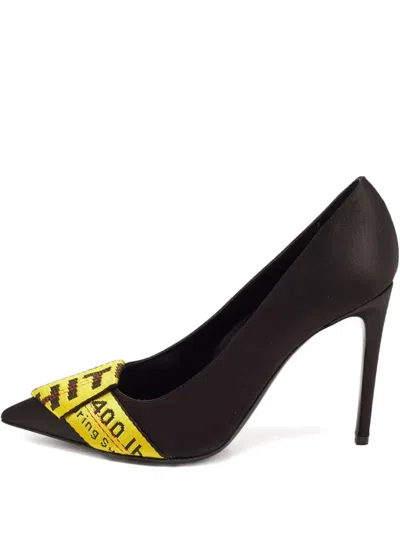 Pre-owned Off-white 110mm Satin Ribbon Pumps
