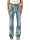 Off-white Blue Diagonal Raw Patch 90s Skate Jeans In Blue