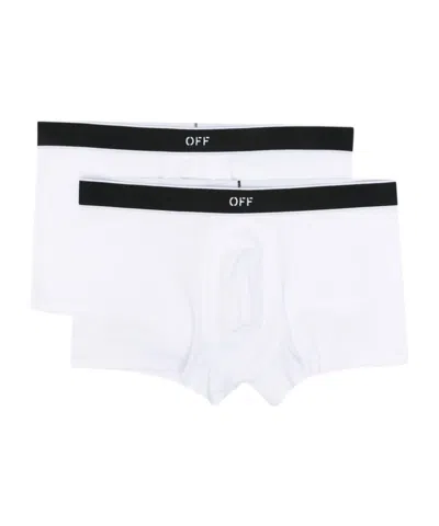 Off-white 2 Pack Logo Waistband Straight Hem Briefs