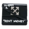 Off-white 20 Jitney0.7 Series Graffiti Printing Cortex Logo Metallic Small Black Messenger Bag