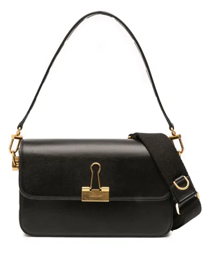Pre-owned Off-white 2000-2025 Medium Leather Plain Binder Satchel