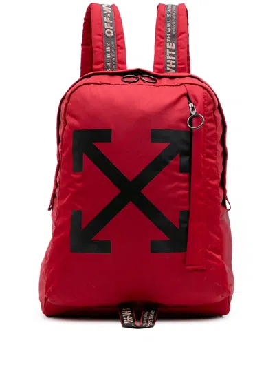 Pre-owned Off-white 2018-2019 Nylon Arrows Backpack In Black