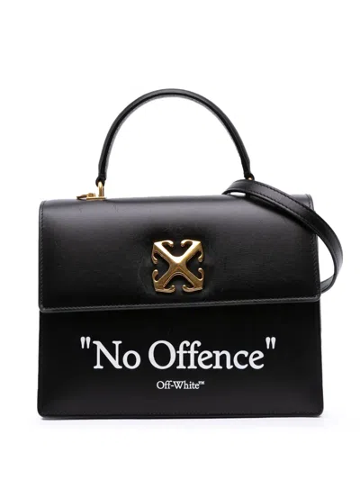 Pre-owned Off-white 2019-2025 Calfskin Jitney 1.4 Top Handle Quote Bag Satchel