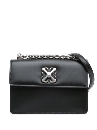 Pre-owned Off-white 2020-2024 Calfskin Jitney 2.0 Crossbody Bag In Black