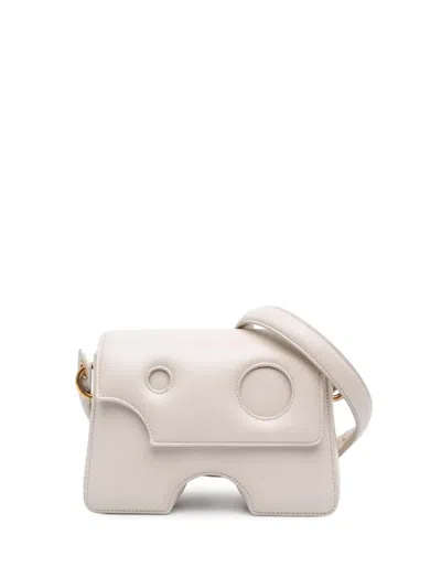 Pre-owned Off-white 2021-2025 Leather Burrow 22 Crossbody Bag In White