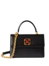 Off-white Jitney 1.4 Leather Top Handle Bag In Black