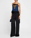 Off-white Off White Top In Deep Blue Black