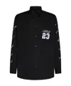 Off-white Logo 23 Cotton Overshirt In Black