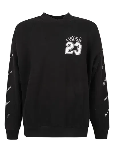 Off-white 23 Logo Skate Crewneck Sweatshirt In Black/white