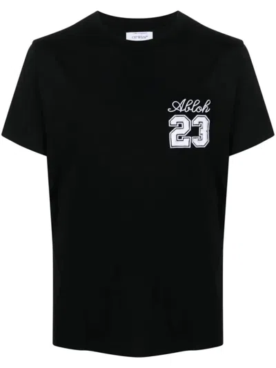 Off-white 23 Logo Slim S/s Tee Clothing In Black White