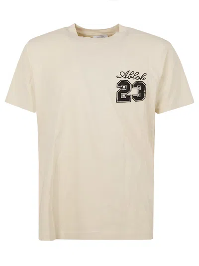 Off-white 23 Logo Slim T-shirt In Angora/black