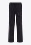 Off-white Off White '23 Pinstripes' Trousers In Blue