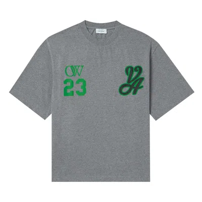 Pre-owned Off-white 23 Varsity Skate Short-sleeve Tee 'melange Grey'