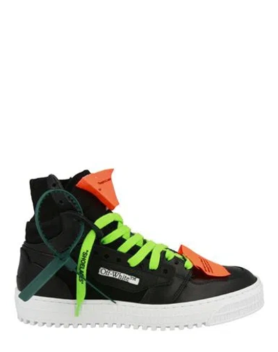 OFF-WHITE OFF-WHITE 3.0 OFF COURT HIGH-TOP SNEAKERS MAN SNEAKERS MULTICOLORED SIZE 8 CALFSKIN, COTTON, POLYAMI