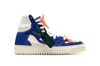 Pre-owned Off-white 3.0 Off Court High-top Sneakers White Blue Suede (women's) In White/blue