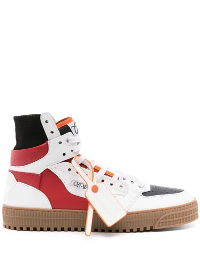 Off-white 3.0 Off Court Leather Sneakers In Red