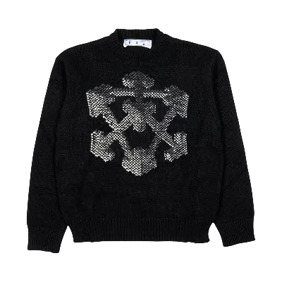 Pre-owned Off-white 3d Arrow Chunky Knit Crewneck 'black/grey'