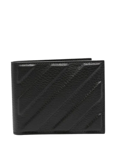 Off-white 3d Diag Bifold Leather Wallet In Black