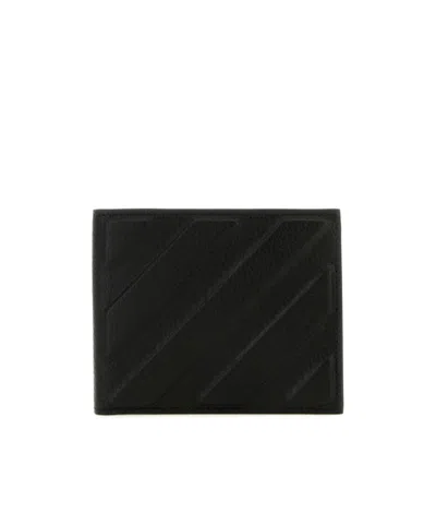 Off-white 3d Diag Bifold Leather Wallet In Black