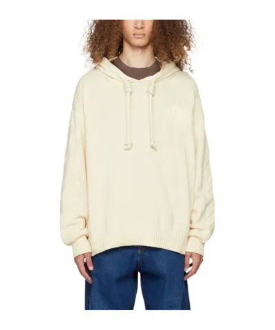 Off-white 3d Diag Hooded Sweater In White