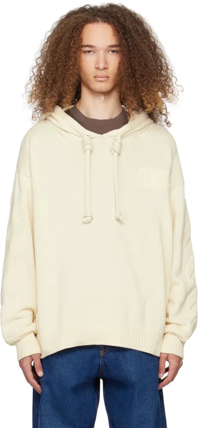 Off-white 3d Diag Hoodie In Cream