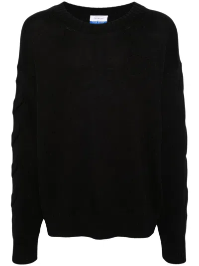 OFF-WHITE `3D DIAG` KNIT CREW-NECK SWEATER