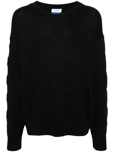 OFF-WHITE `3D DIAG` KNIT CREW-NECK SWEATER