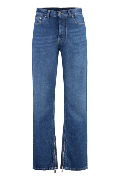 Off-white 5-pocket Straight-leg Jeans In Navy