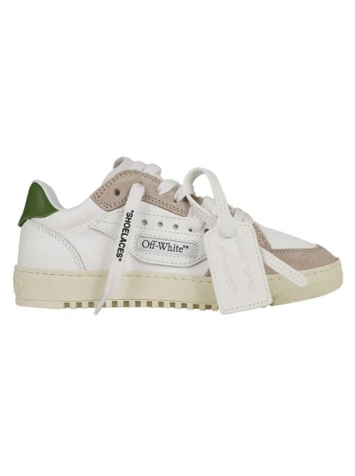 Off-white 5.0 Leather Sneakers In White,green