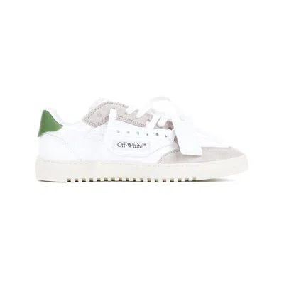 OFF-WHITE 5.0 WHITE GREEN LEATHER SNEAKERS