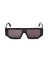 Off-white 53mm Vancouver Solid Angular Rectangle Sunglasses In Black