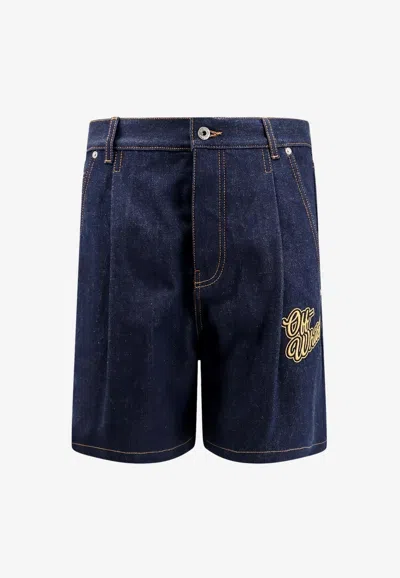OFF-WHITE 90'S LOGO DENIM SHORTS