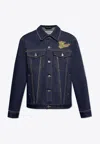 Off-white 90's Logo Skate Denim Jacket In Blue