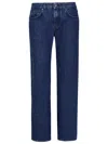 Off-white Logo Patch Straight Leg Jeans In Blue