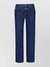 Off-white Logo Patch Straight Leg Jeans In Blue