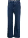 Off-white Low-rise Cropped Straight-leg Jeans In Blue