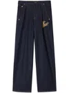 Off-white 90s Logo-appliqué Straight-leg Jeans In Blue