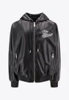 Off-white Perforated Leather Jacket With Frontal Logo Patch In Black