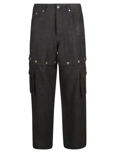 OFF-WHITE 90S LOGO LINEN CARGO TROUSERS
