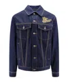 Off-white 90's Logo Skate Denim Jacket In Black