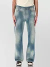 Off-white Blue Diagonal Raw Patch 90s Skate Jeans In Animal Print