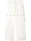 Off-white Off White "90's Logo Convertible Baggy Jeans In White