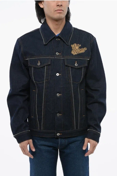 Off-white Off White 'skate Zip' Denim Jacket In Blue