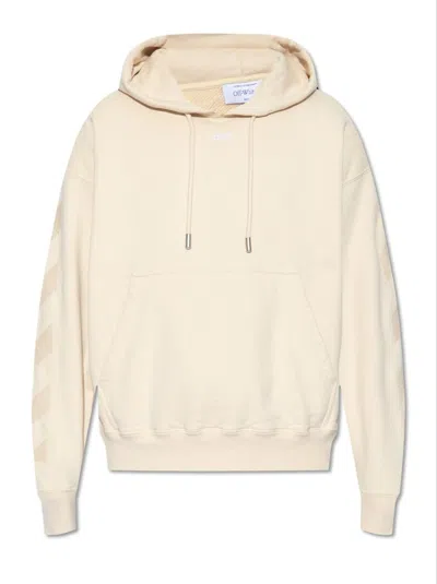Off-white Arrows-embroidered Cotton Hoodie In White