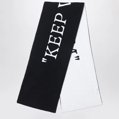OFF-WHITE OFF WHITE™ KEEP WARM BLACK/WHITE WOOL SCARF