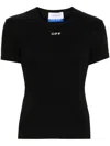 Off-white Off White Cropped T Shirt With Off Embroidery