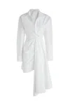Off-white Draped Shirt Style Mini Dress In 0101