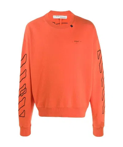 Off-white Abstract Arrow Embroidered Sweater In Orange